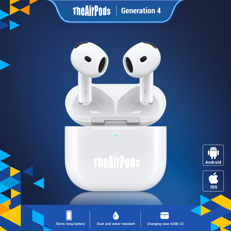 ThePods Gen 4 Asli Bluetooth Headset/TheAirPods TWS Headset With MEI & Serial Number Detectable+ Active Noice Cancellation Spatial Audio HD Hifi True Stereo  For Android iOS Kualitas Premium Headset Bluetooth
