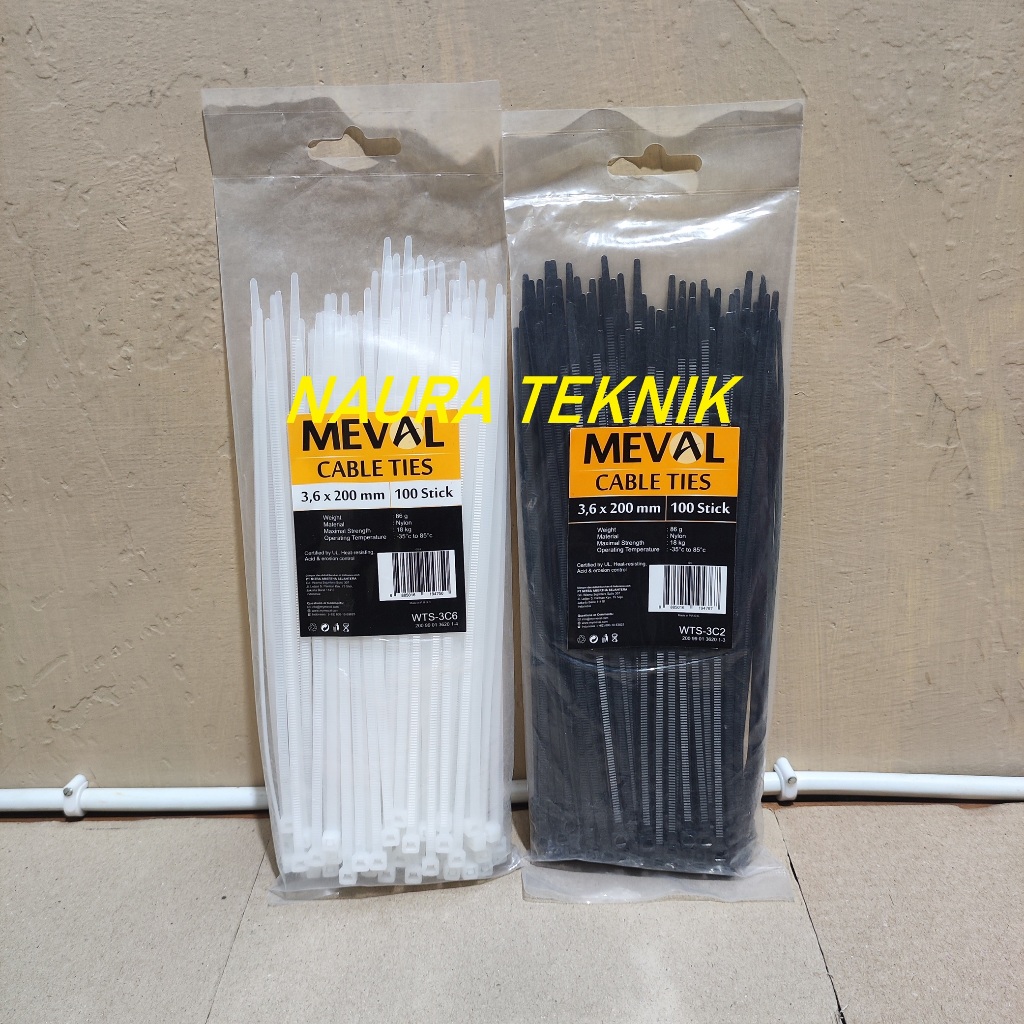 Jual Kabel Ties Meval / Cable Ties Meval 3,6x200mm isi 100pcs | Shopee ...