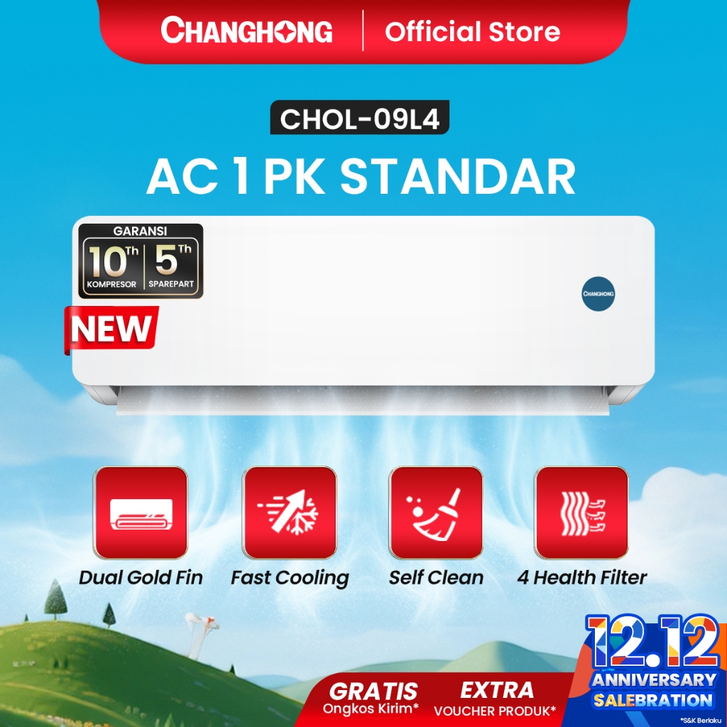 Jual [NEW PRODUCT] CHANGHONG AC 1 PK STANDARD CHOL-09L4 [INDOOR ...