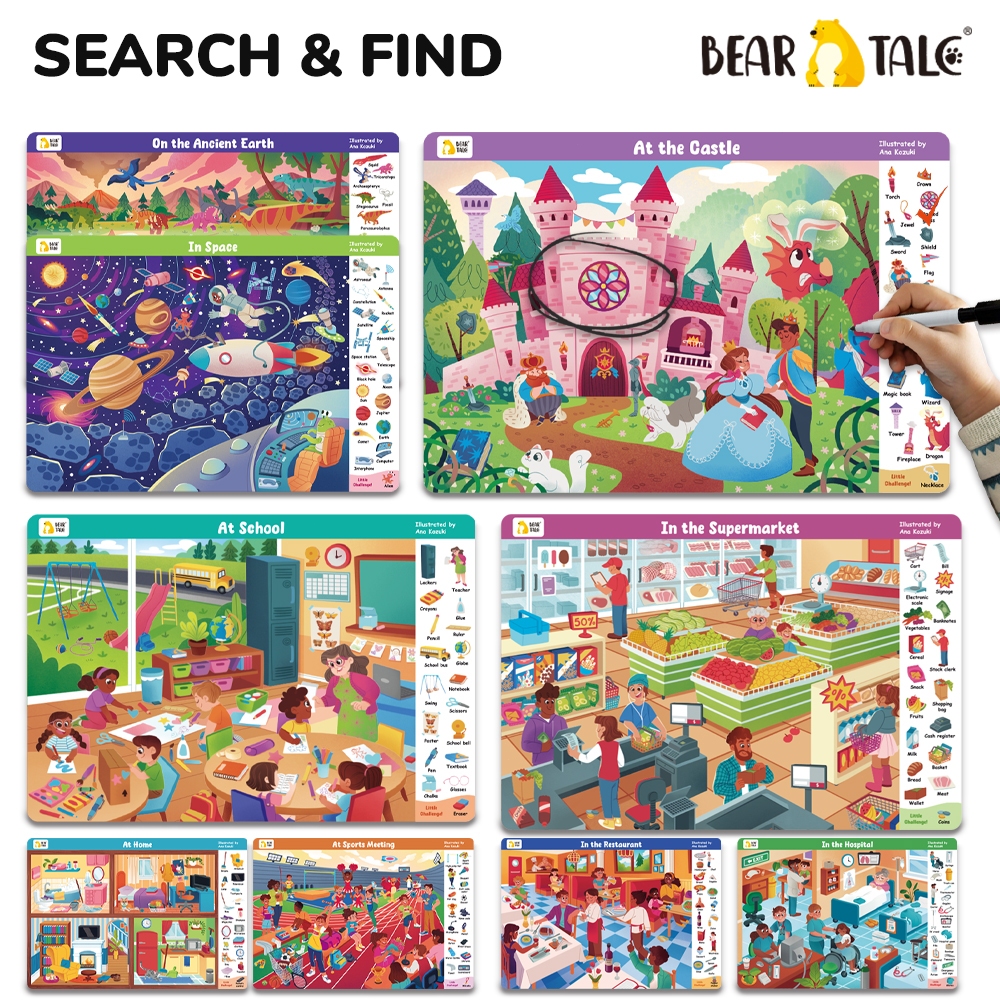 Jual BEAR TALE 3 Themes Search and Find Game with Reusable Pen/Reusable ...