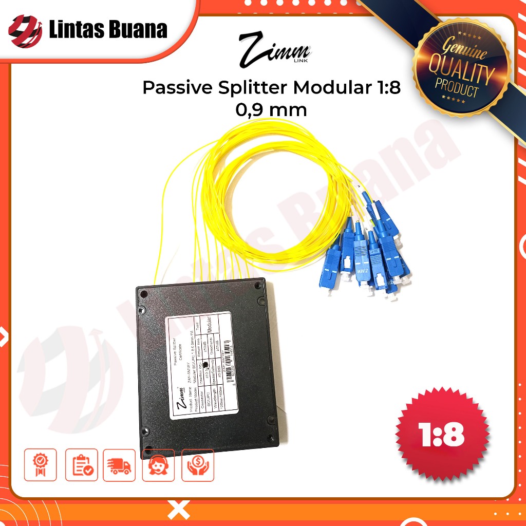 Jual passive splitter modular fiber optic / pasif spliter 1-8 module SC ...