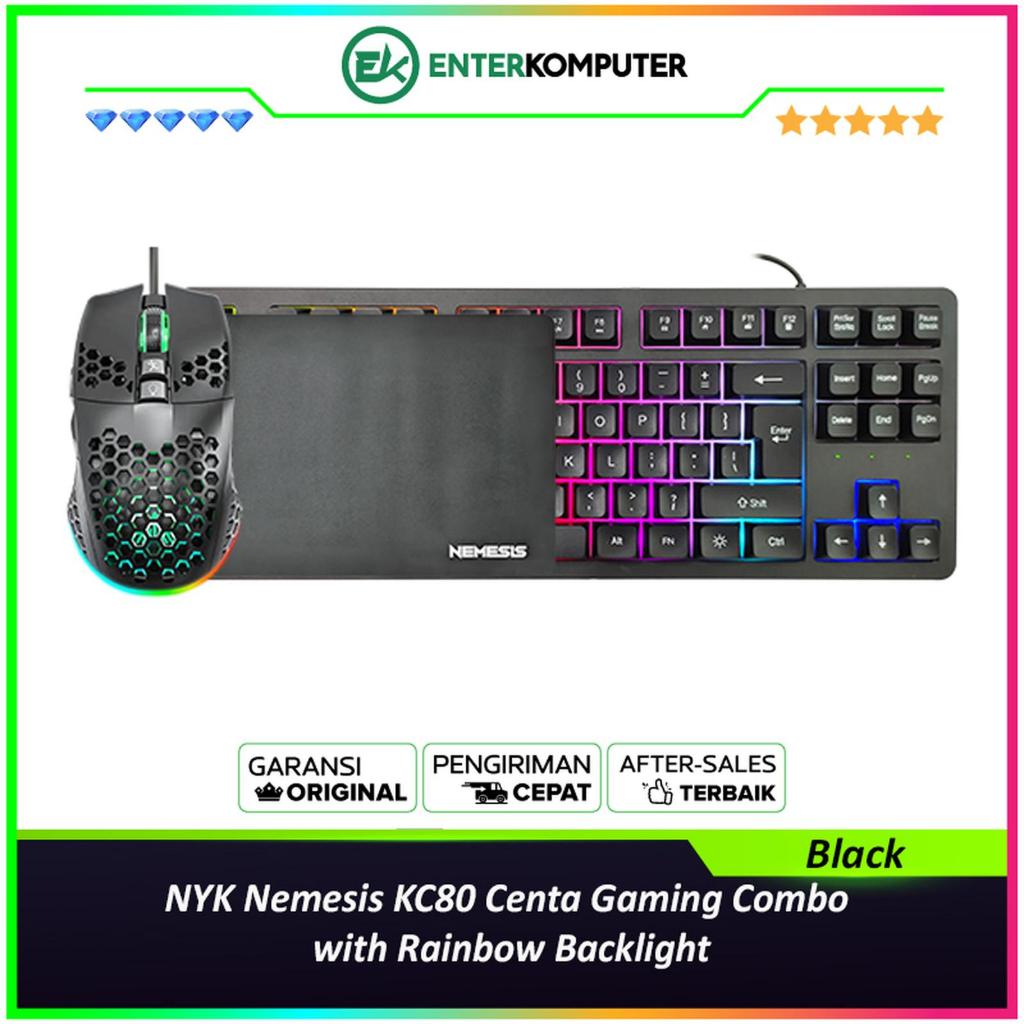 Jual NYK Nemesis KC80 Centa Gaming Combo with Rainbow Backlight - Black ...