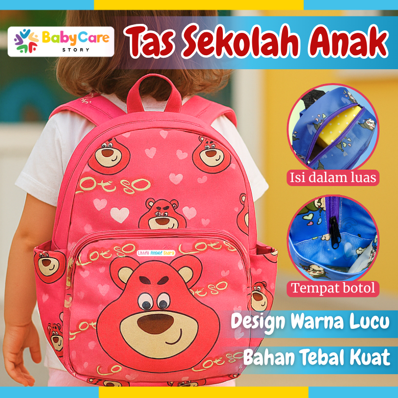 Tas Sekolah Anak Paud TK SD Anti Air Tas Ransel Anak Viral Motif Karakter lucu Tas gendong Korea Style Mini Back Pack Anak Perempuan Laki Laki 4 5 6 Tahun Hadiah Ulang Tahun Mengaji Buku Alat Tulis Bolpoin Pensil Seragam Lotso Sanrio Kuromi Melody