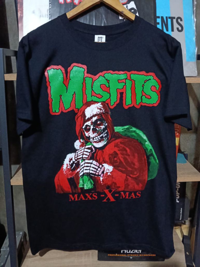 T-shirt MISFITS Max's X-Mas Christmas - Motif Punk Rock - Tailles M à 4XL - Noir - Neuf Avec étiquettes