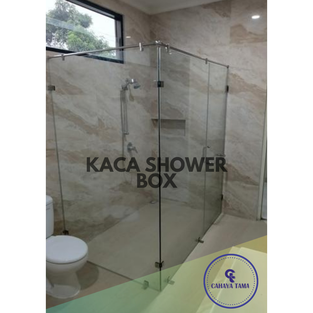 Jual Shower Box Kaca Tempered 10mm / Sekat Kaca shower 10mm 80 x 80 ...