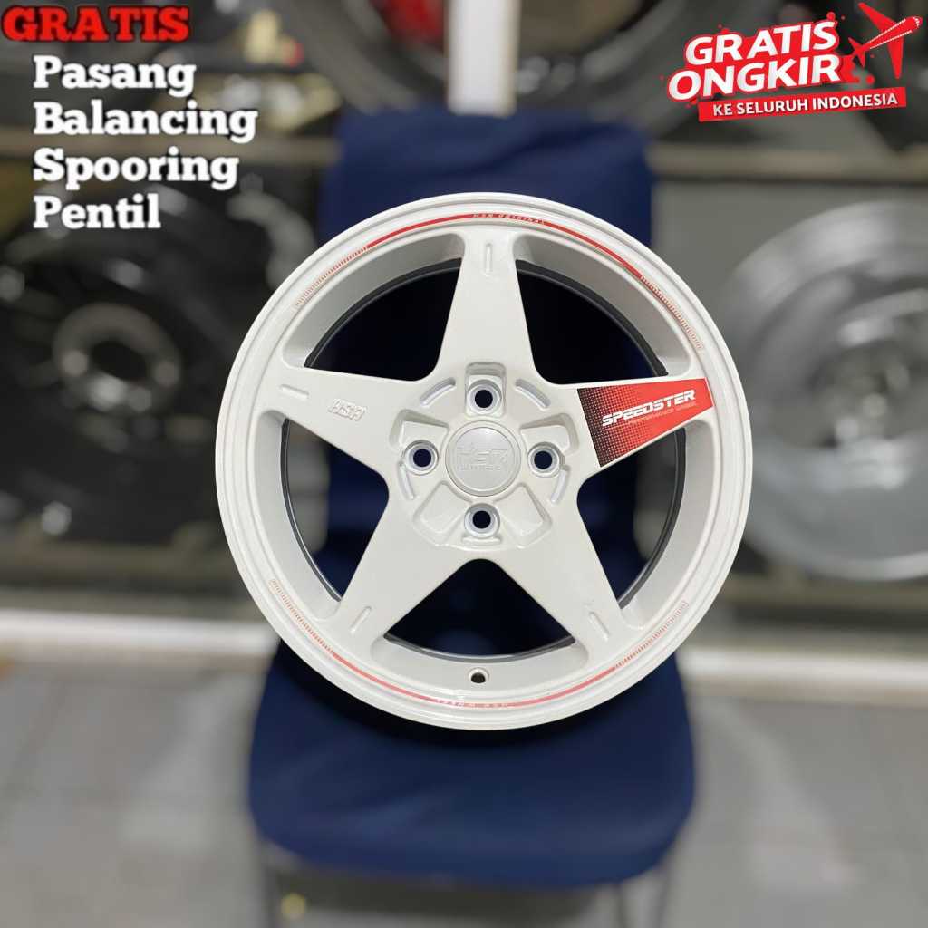 Jual Velg mobil r15 pcd 4x100 hsr speedster white bisa untuk yaris ...