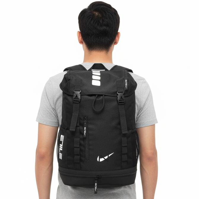 Jual TAS RANSEL SEKOLAH OLAHRAGA E1 ETILE FULL HITAM + RAINCOVER ...