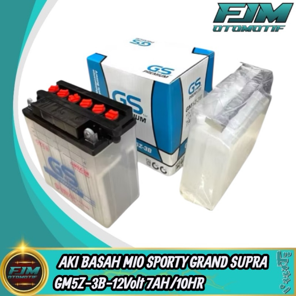 Aki Basah Mio Sporty Premiun GM5Z-3B 12Vol 7AH/10HR Mio Sporty Mio Smile Jupiter Z Burhan Vega ZR Jupiter Mx Old