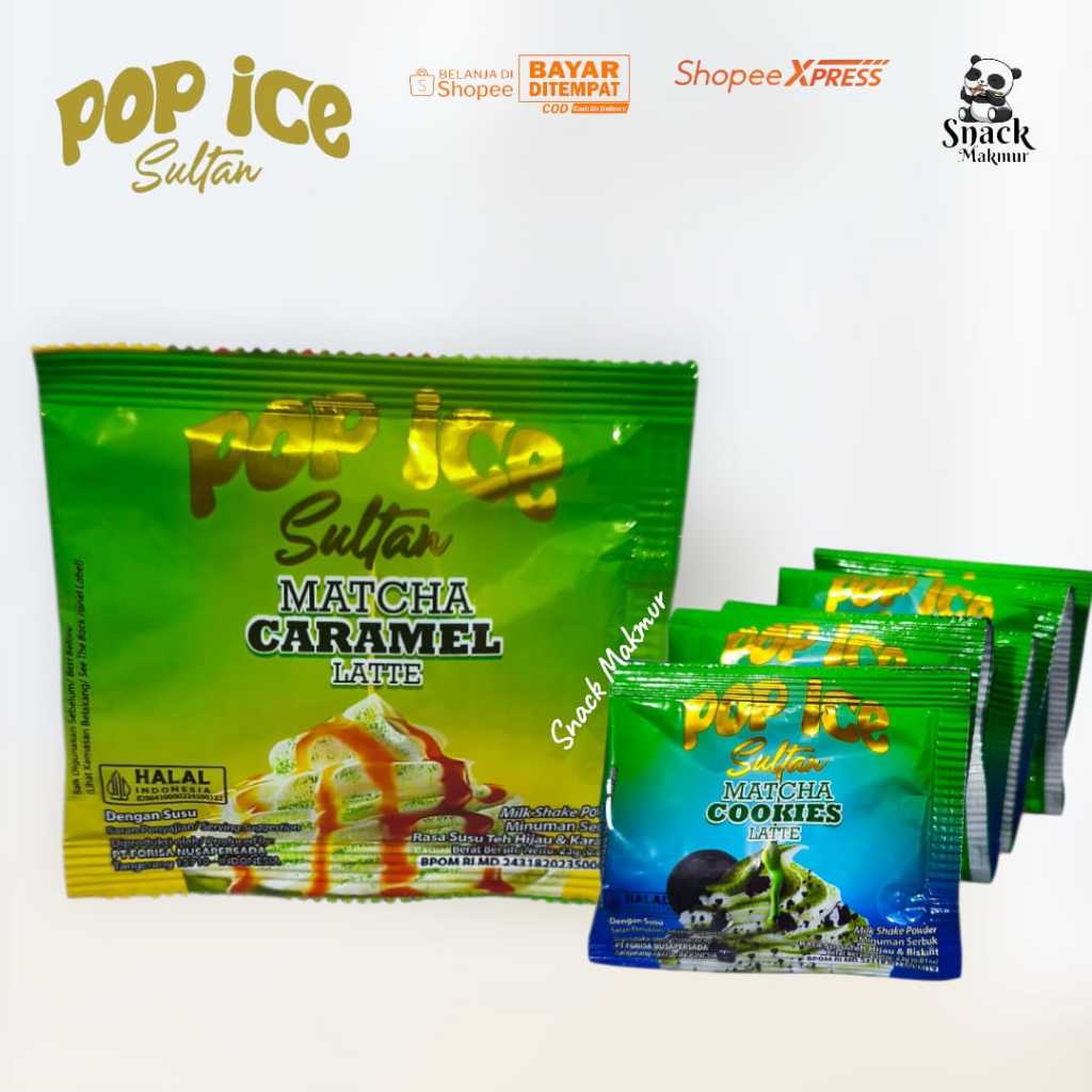 Jual POP ICE SULTAN MATCHA CARAMEL & POP ICE SULTAN MATCHA COOKIES ...