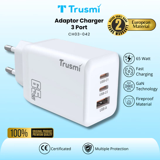 Adaptor (EU) PD65W A+2C GaN
