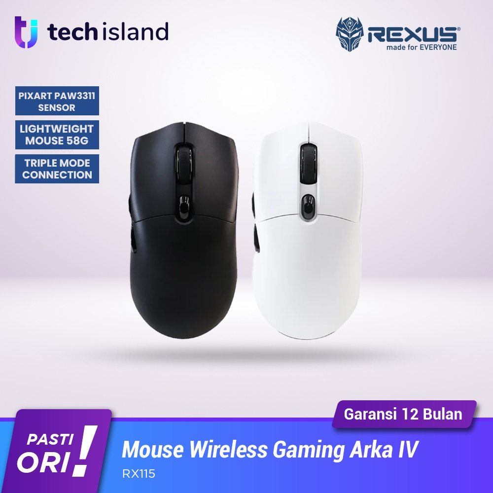 Jual Rexus ARKA IV / RX-115 Mouse Gaming Wireless Triple Connection ...