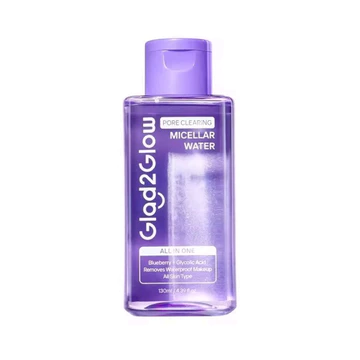 Glad2Glow Micellar Water 130mL Mugwort Salicylic Acid Acne Yuja Vitamin C Cherry Blossom