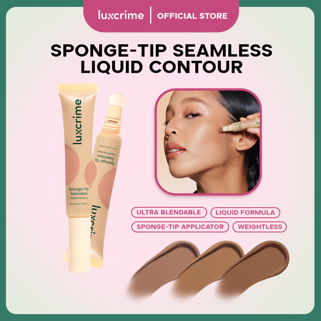 [BUNDLE] Luxcrime Sponge-Tip Seamless Liquid Contour + Brush Foundation - foto 1