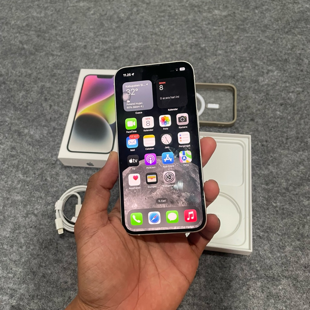 Jual Iphone 14 Basic Starlight 128Gb Ori Inter Mulus Like New | Shopee ...