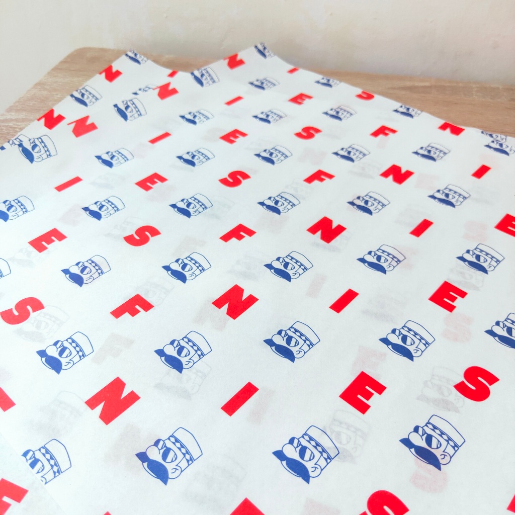 Jual CUSTOM Kertas Roti Foodgrade 25 x 25 cm - Wrap Paper / Kertas ...