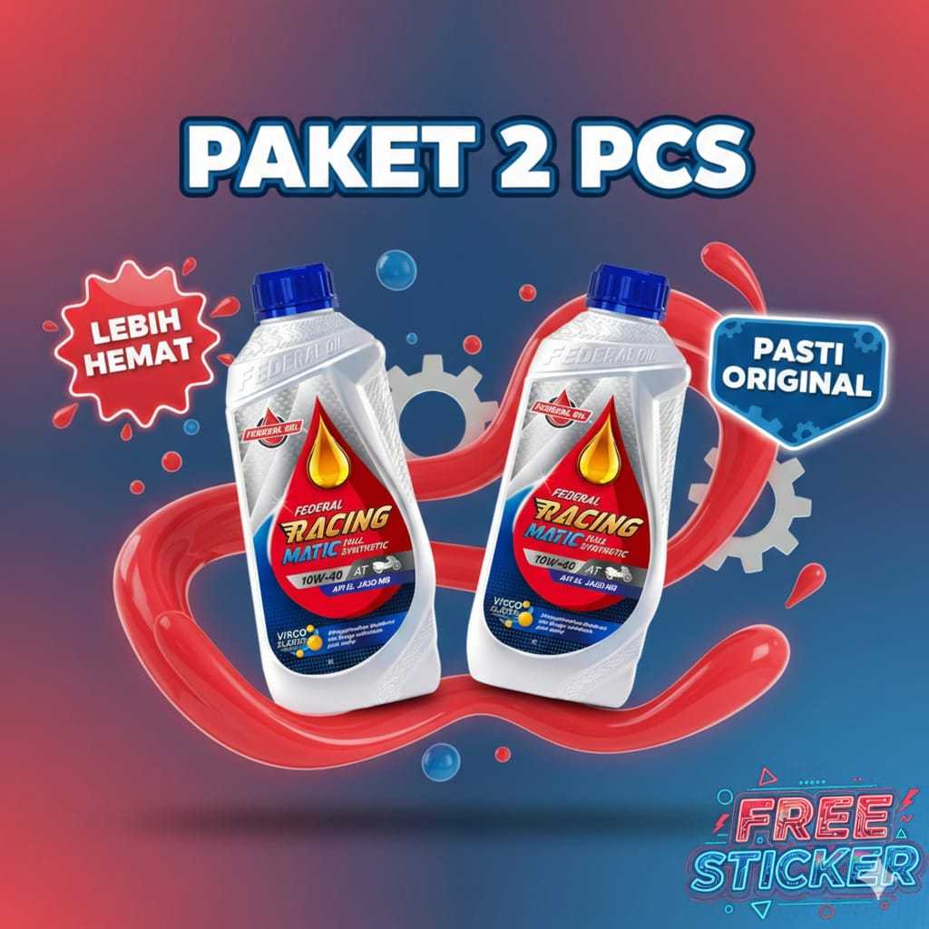 Jual PAKET 2 PCS - OLI FEDERAL RACING MATIC 10W40 0.8L/1L– Oli Motor ...