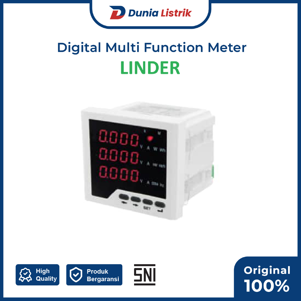 Jual Digital Multi Function Meter | Digital Multimeter (V, A, HZ) for 3 ...