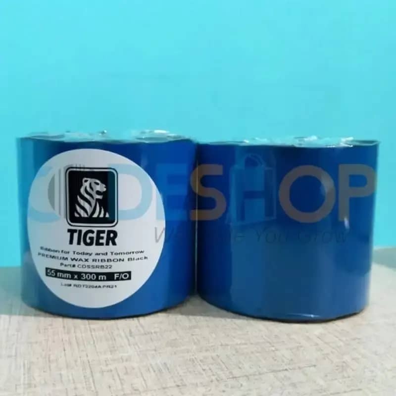 Jual Tiger Ribbon Barcode 55 x 300 Tinta Printer 55x300 Meter Premium ...