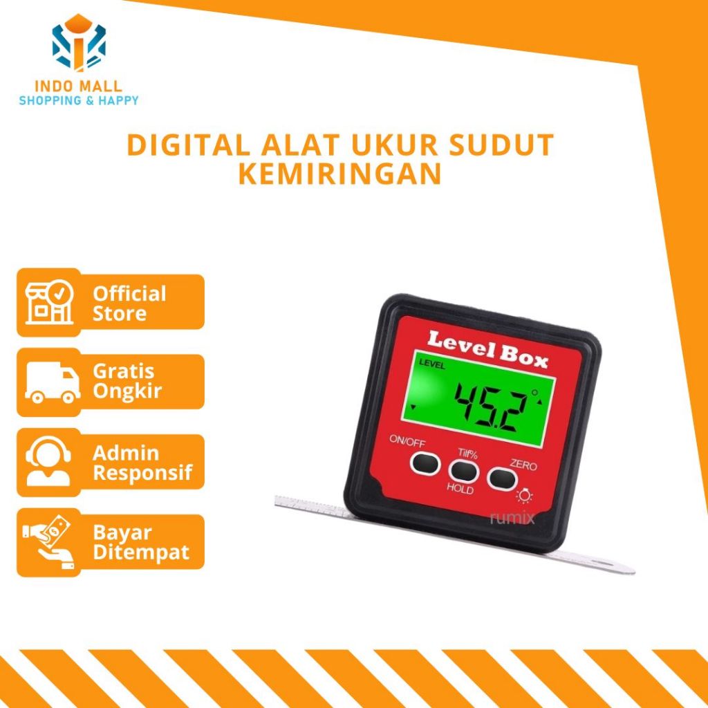 Jual Inclinometer Digital Alat Ukur Sudut Kemiringan Slope Level Box ...
