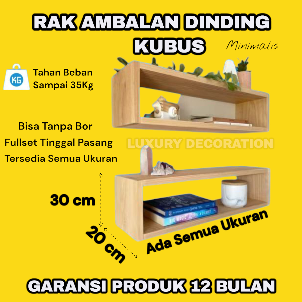 Jual AMBALAN RAK KUBUS FLOATING Ada semua Ukuran Lebar 20 cm Tinggi 30 ...