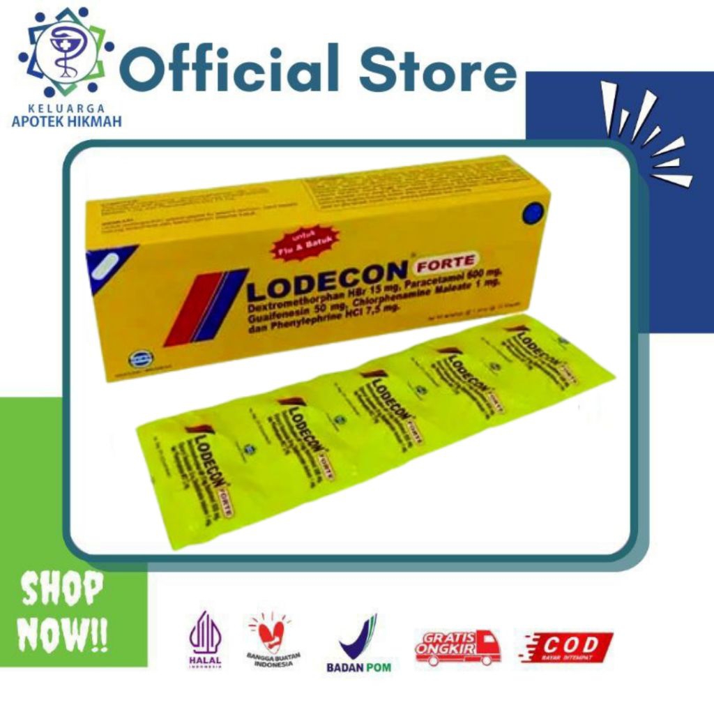 Jual Lodecon strip obat tablet batuk pilek demam | Shopee Indonesia