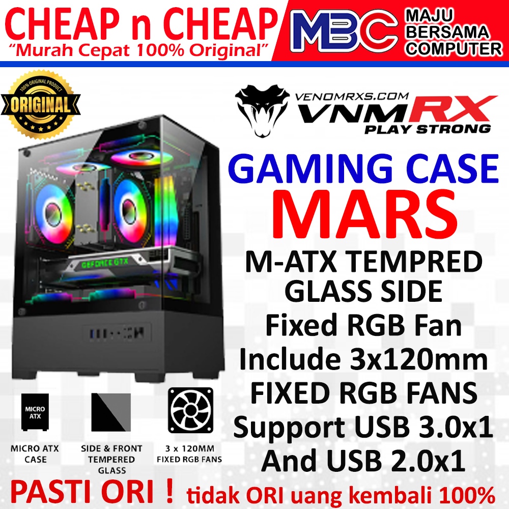 Jual Casing PC VenomRX Mars 2 Fan RGB - Case Gaming Komputer Gaming ...