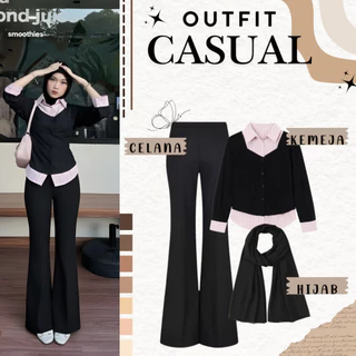 Aleya Set Kemeja Celana Jilbab Diskon Stylish
