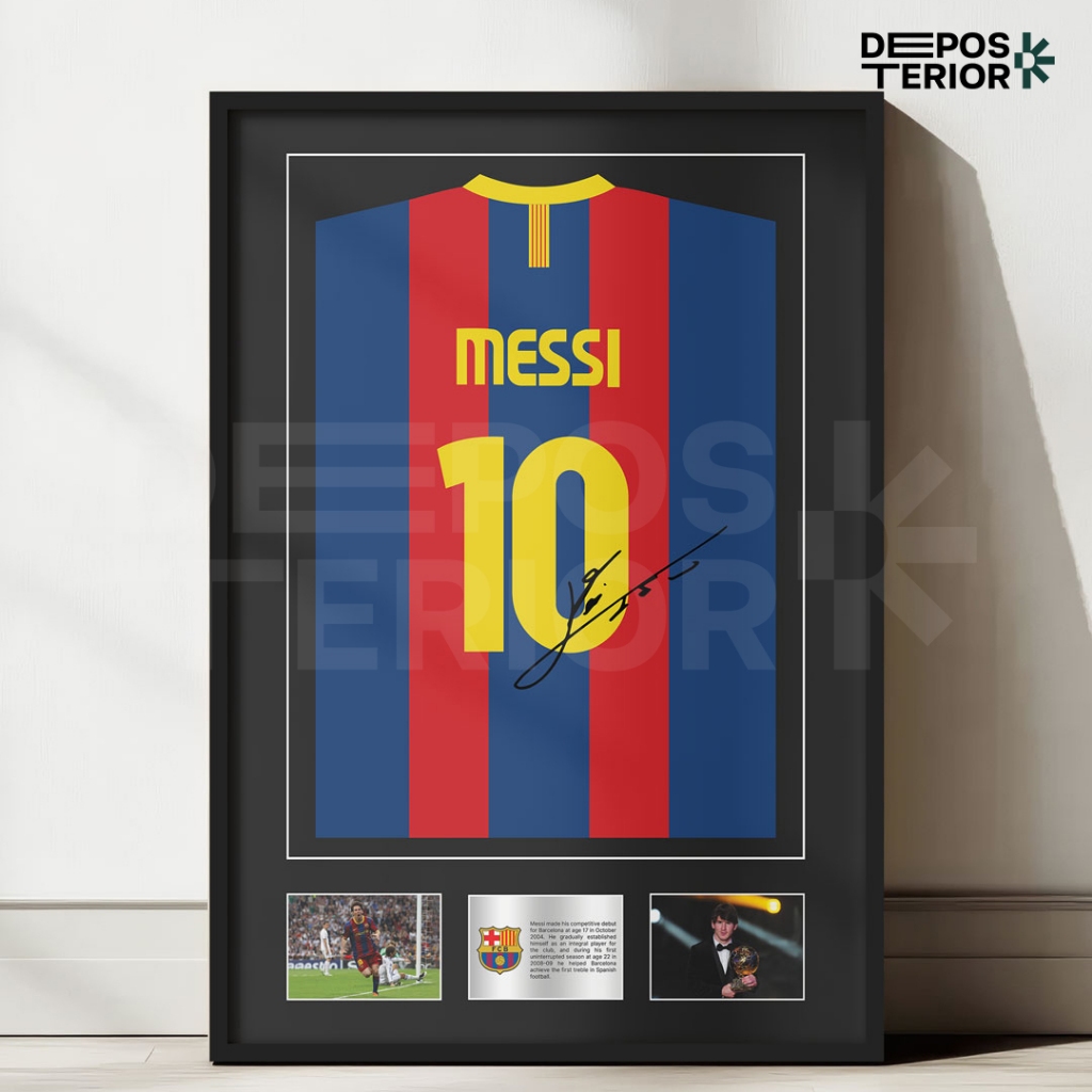 Jual Frame Poster Jersey Lionel Messi | Poster Messi | Shopee Indonesia