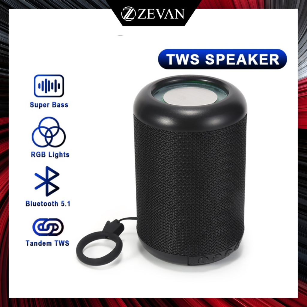 Jual ZEVAN Speaker Bluetooth Portable Bass XD300 Wireless HIFI 5.0 TWS ...