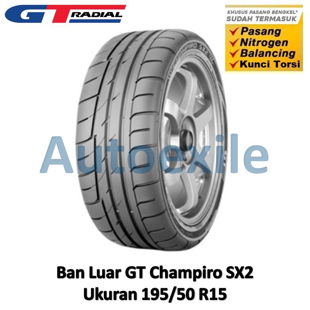 Jual Ban Luar GT Radial 195/50 R15 Champiro SX2 Tubeless 195/50R15 Ring ...
