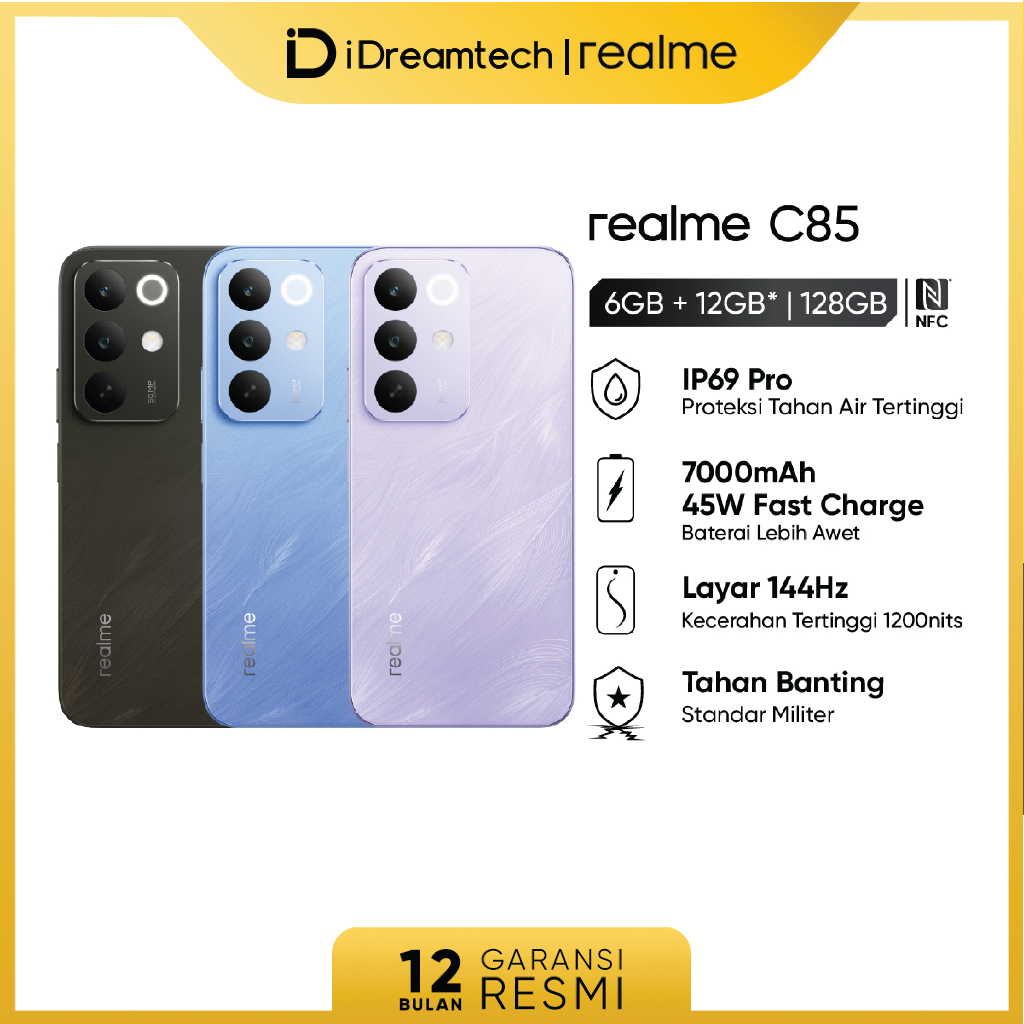 Jual realme C85 6GB+128GB | NFC | 7000mAh Battery | 50M AI Camera ...