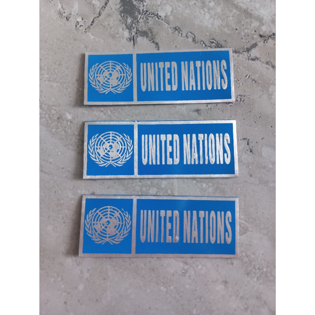 Jual STICKER PLAT MOBIL ALUMINIUM LOGO UNITED NATIONS PBB TIMBUL ...