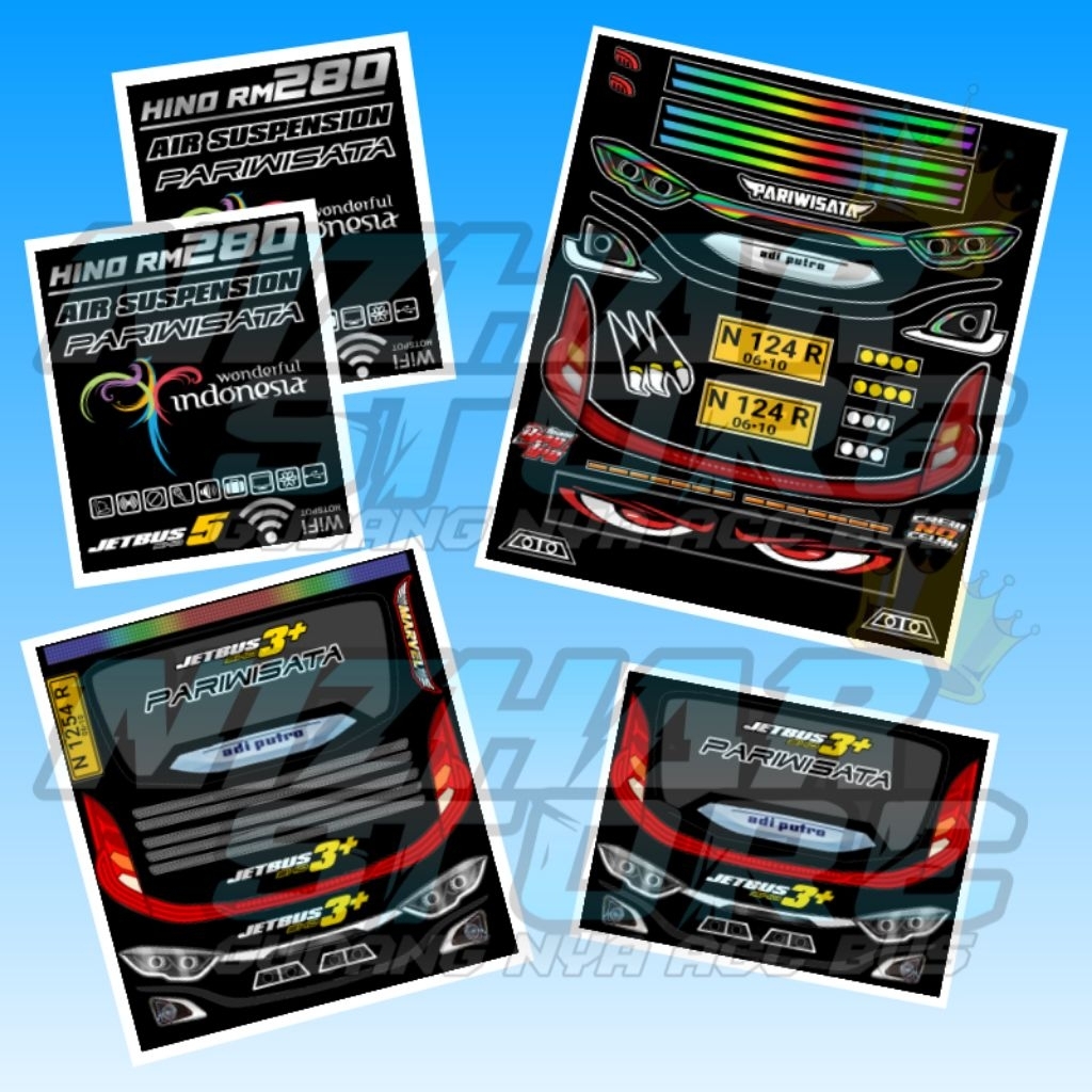 Jual Stiker headlamp miniatur bus JB3 belum di Cutting stiker miniatur ...