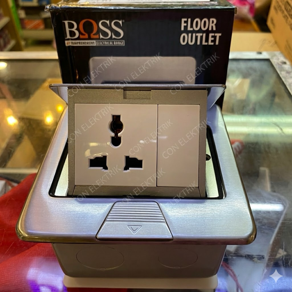 Jual Stop Kontak Lantai Boss (stop kontak universal dan blank) | Shopee ...