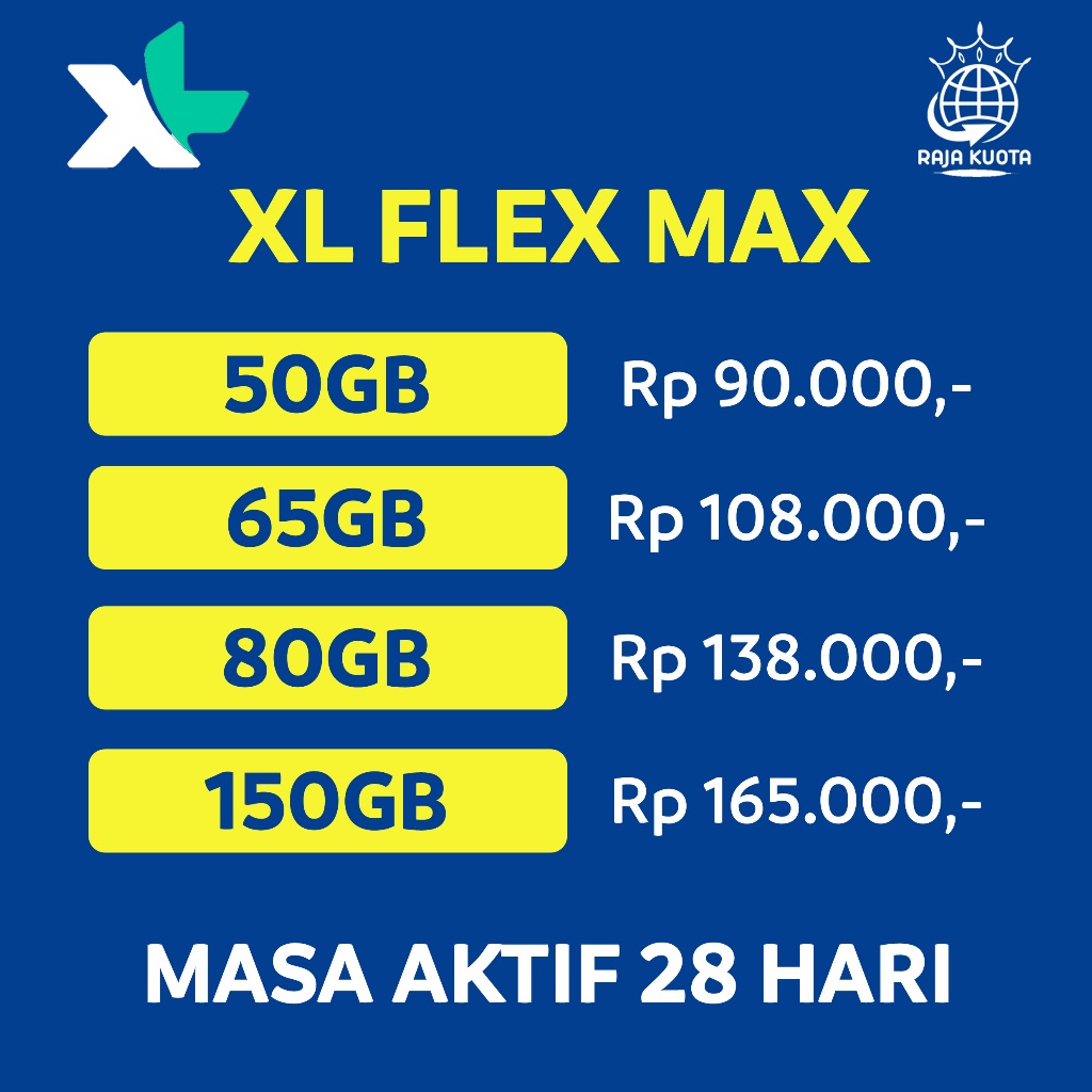 Jual XL Kuota Flexmax Masa Aktif 28 Hari Langsung Kirim Murah | Shopee ...