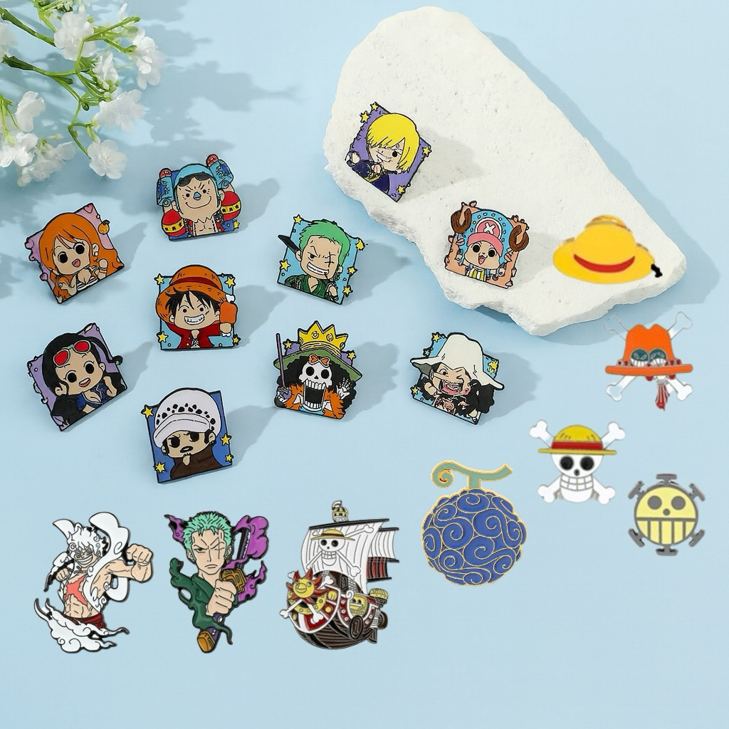 Jual One Piece Brooch Pin / Badge Pin / Enamel Pin / Luffy / Brook ...