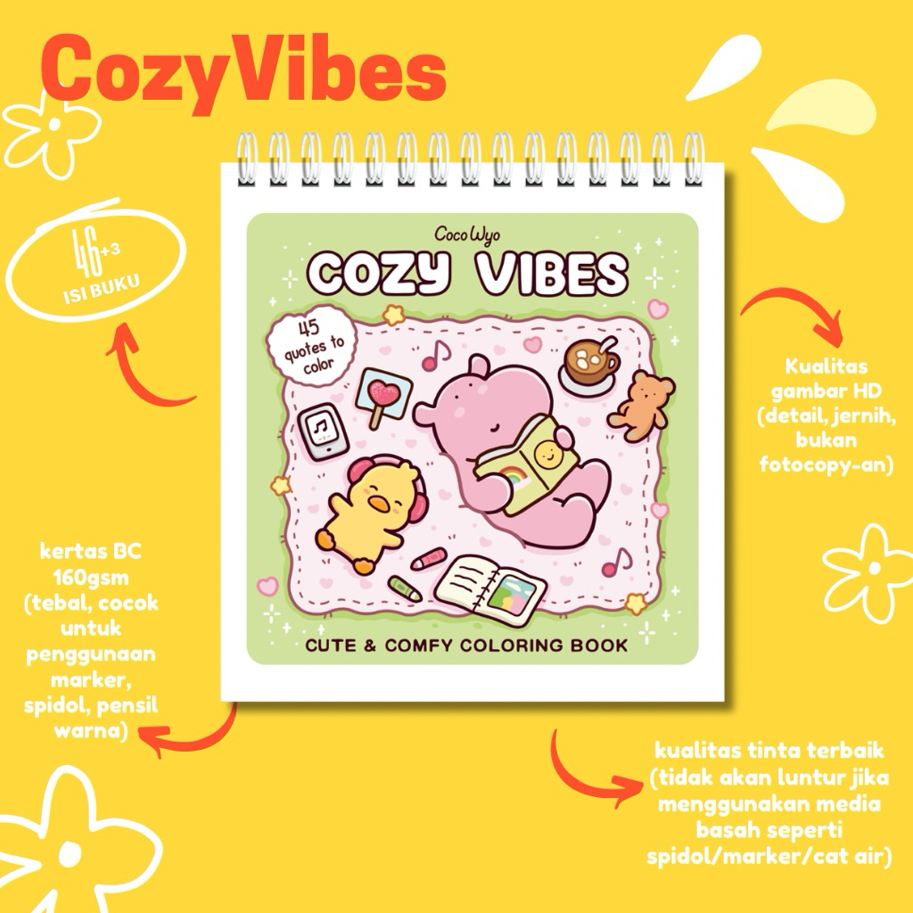 Jual Cozy Vibes Cute & Comfy Coloring Book Coco Wyo | Shopee Indonesia