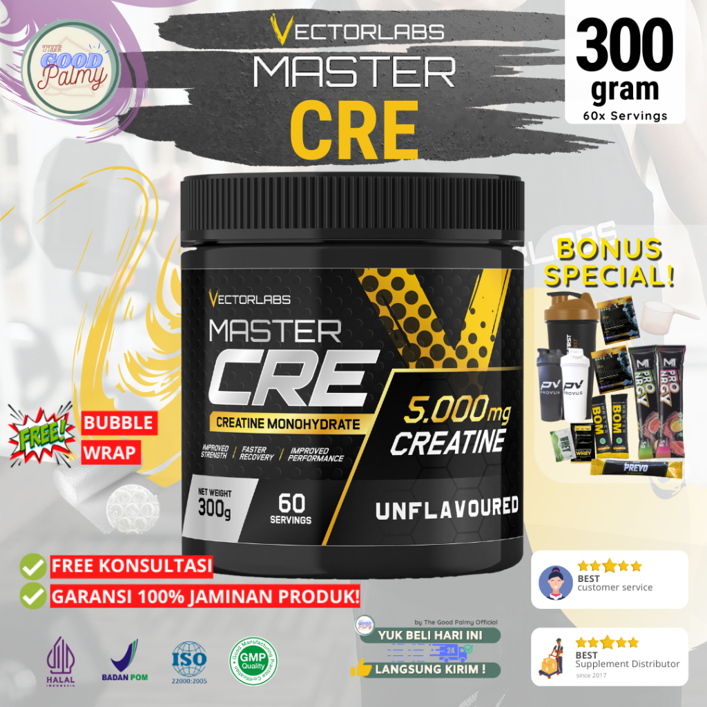 Jual VectorLabs MASTER CRE 300 GRAM CREATINE 60 SERVING HALAL BPOM ...