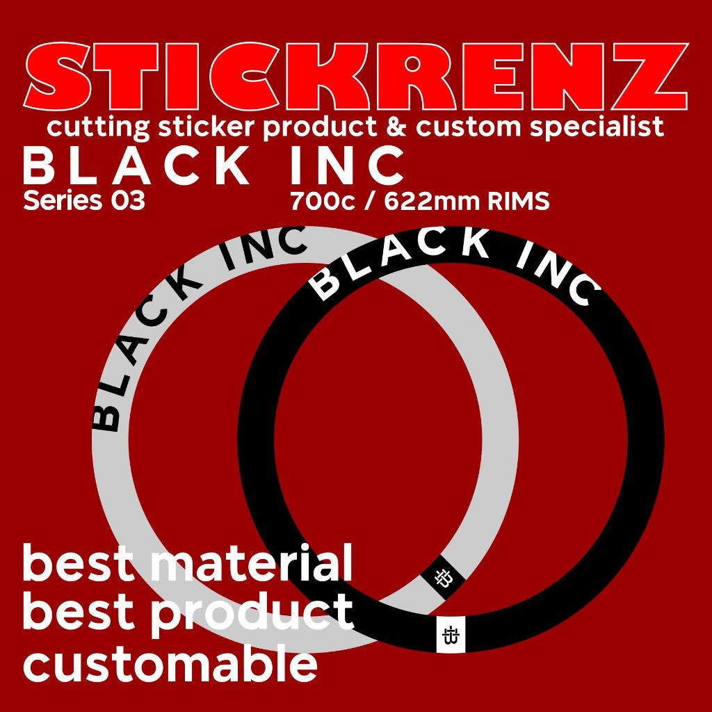 Jual Cutting Sticker Velg Rims Sepeda Black Inc 03 Custom | Shopee ...