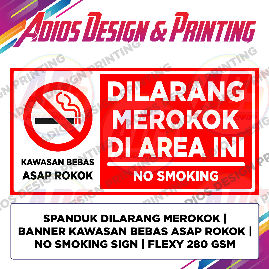 Jual Spanduk Dilarang Merokok | Banner Kawasan Bebas Asap Rokok | No ...