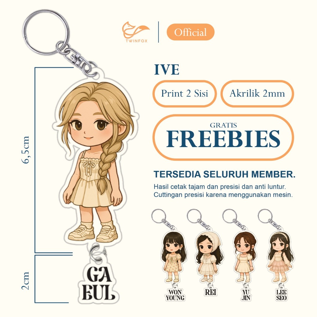 Jual (GRATIS FREEBIES) Gantungan Kunci Akrilik IVE I Kpop Keychain ...