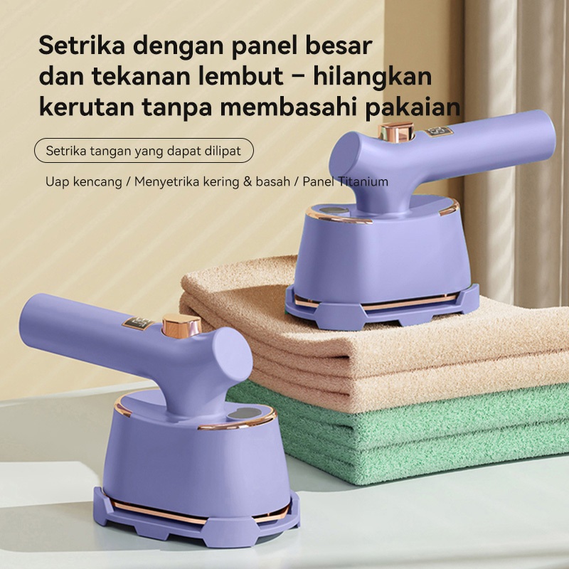 BASIKE Setrika Uap Lipat Portabel 3-in-1 Titanium 120ml foto 1