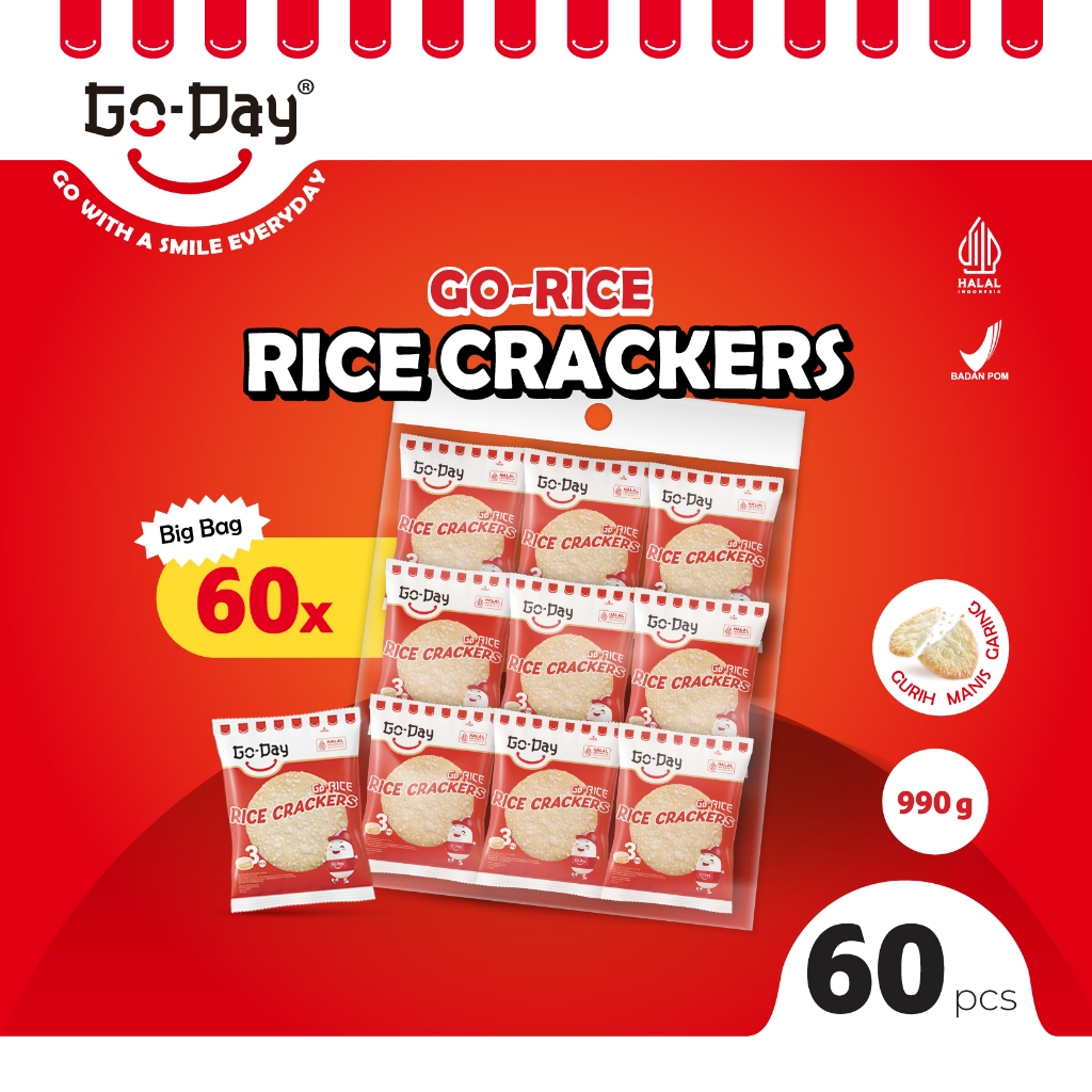 Jual Go-Day Go-Rice Krekers Beras Isi 60 Bungkus | Shopee Indonesia