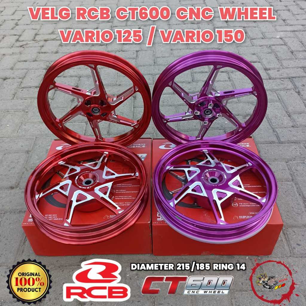 Jual VELG RCB CT600 FULL CNC VARIO 125/VARIO 150 DIAMETER 185/215 RING ...