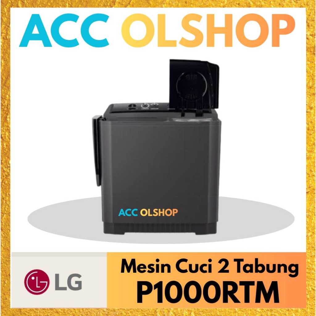Jual LG P1000RTM Mesin Cuci 2 Tabung Warna MIDDLE BLACK 10 Kg P-1000 ...
