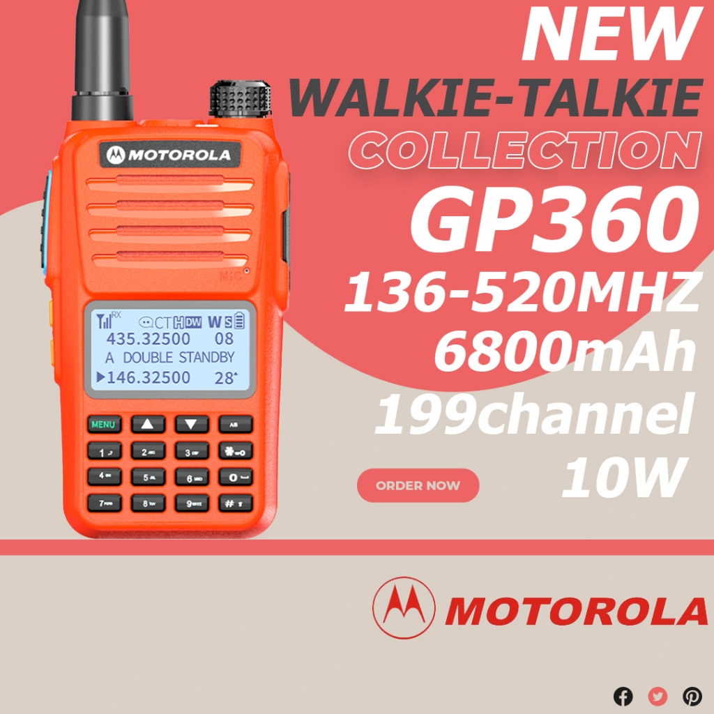 Jual HT motorola Two Way Radio Walkie Talkie Dual Band long range 10KM ...
