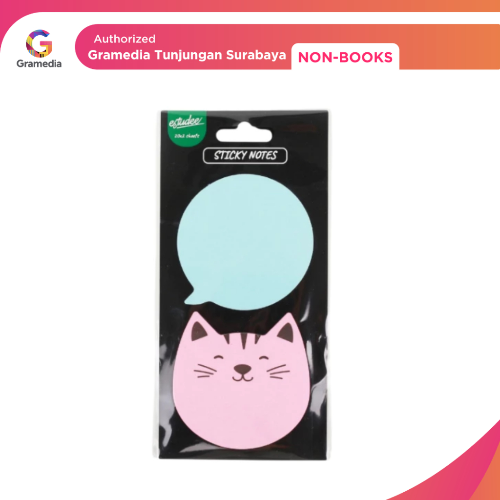 Jual Gramedia Tunjungan : ESTUDEE STICKY NOTE DIECUT BALOON CAT 70X70MM ...