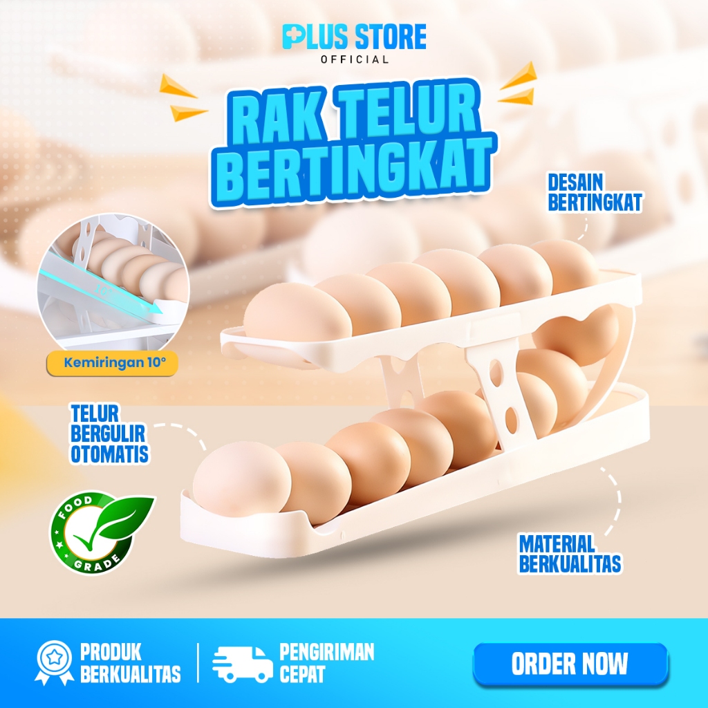Jual Rak Telur 2 Tingkat/ Egg Storage Box/Tempat Penyimpanan Telor 2 ...