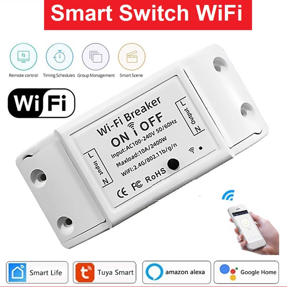 Jual Smart Breaker Switch Control Wireless Wifi Voice Command App ...