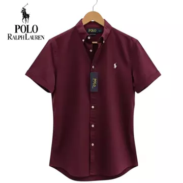 Polo Ralph Lauren Kemeja Pria Lengan Pendek Slim Fit Bordir 3D